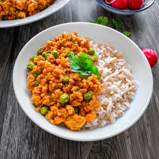 Quick Curried Turkey Rice Bowl