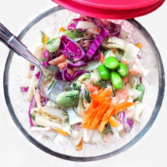 Healthy VEGAN Coleslaw with Edamame