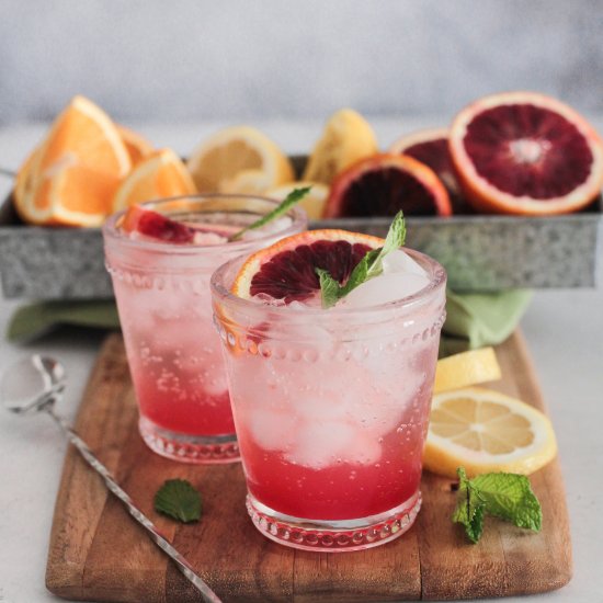 Blood Orange Vodka Soda Cocktail