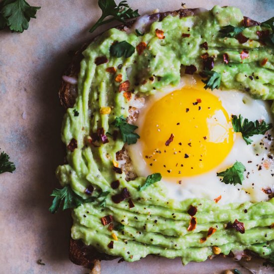 Egg In Hole Toast with Avocado