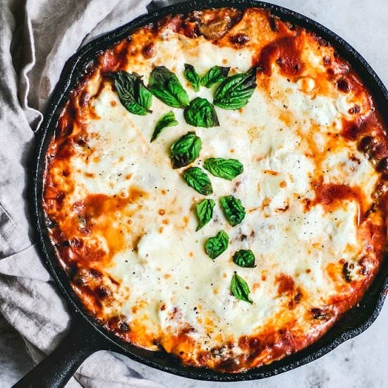 skillet lasagna spinach & mushrooms