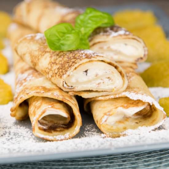 Pancakes With Orange Curd Stuffing