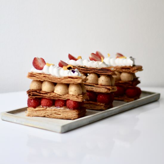 Strawberry Praline Mille-Feuille