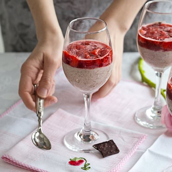 Chocolate Yogurt with Strawberries