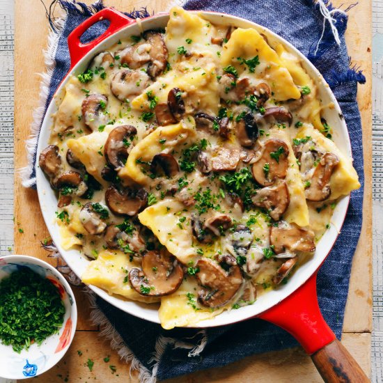 ONE-SKILLET CREAMY CHICKEN TORTELLI