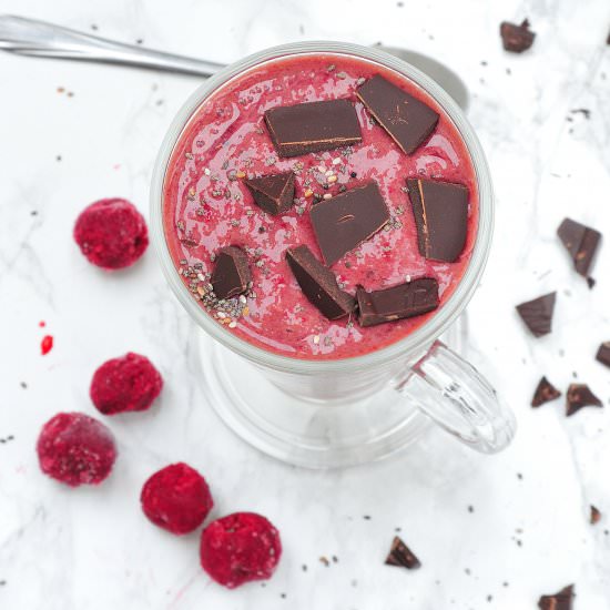 Cherry smoothie with chocolate