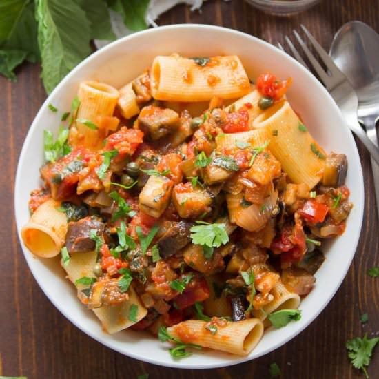 Spicy Eggplant Pasta