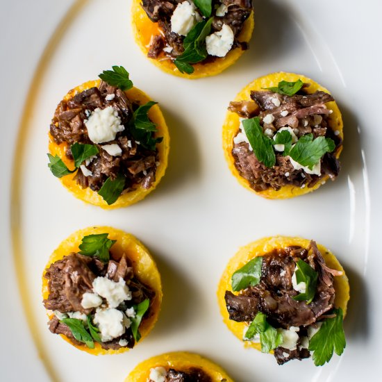 Short Ribs with Polenta Medallions