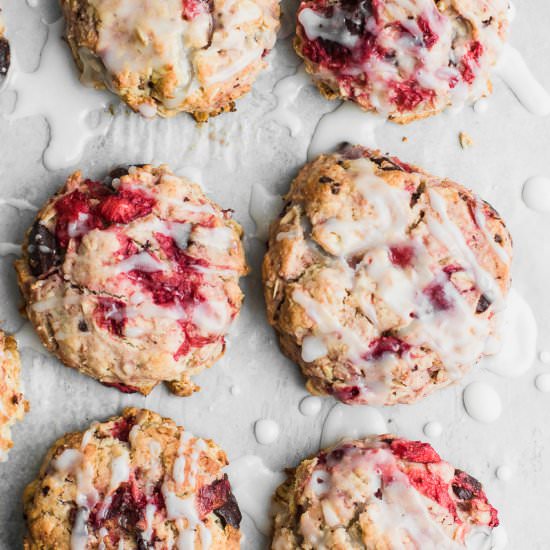 Strawberry Chocolate Oat Scones