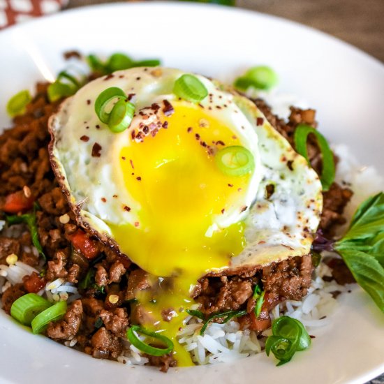 Pork, Egg & Holy Basil Stir Fry