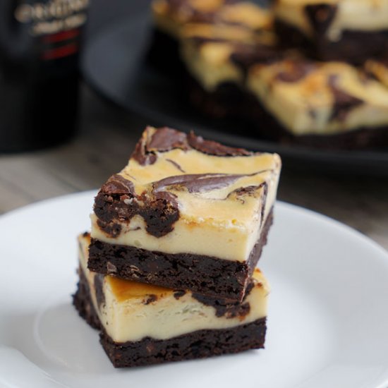 Irish Cream Cheesecake Brownies