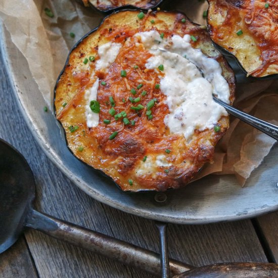 Grilled Cheesy Squash Bowls