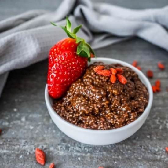 Overnight Carob Chia Pudding