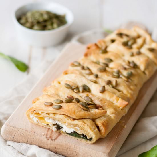 Strudel with spinach