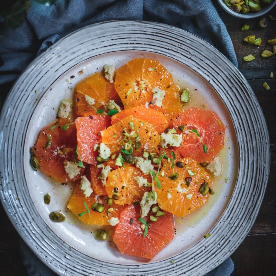 citrus salad with cashew cheese