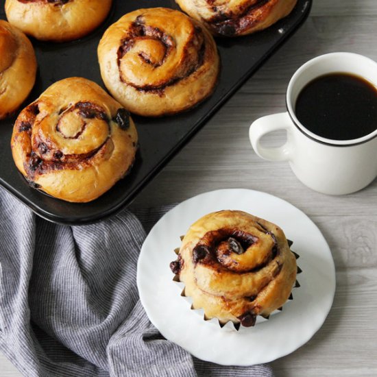 Chocolate-Cherry Brioche Rolls