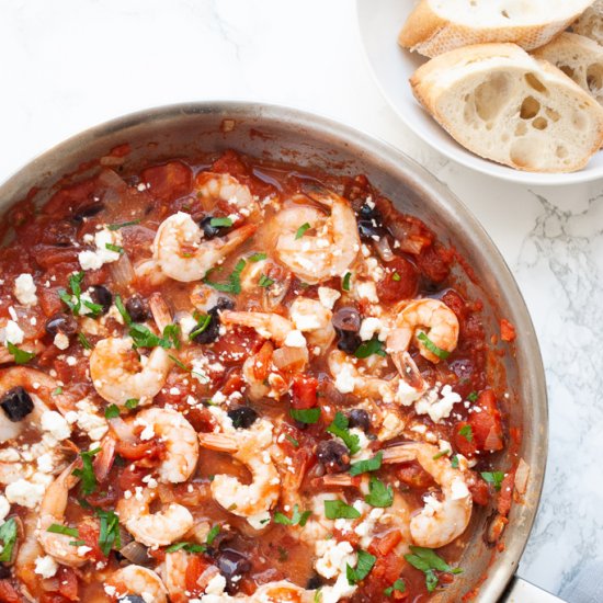 Greek Shrimp with Tomatoes and Feta