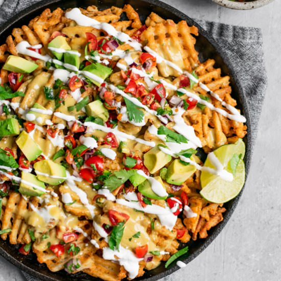 Vegan Waffle Fry Nachos