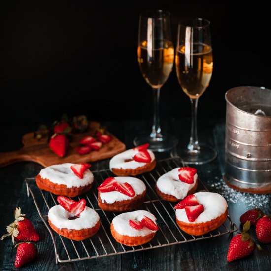 Strawberry Champagne Donuts