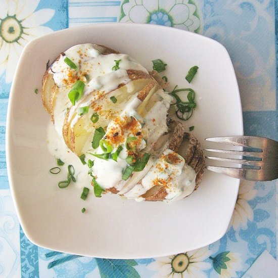 Spiced Yogurt Hasselback Potatoes