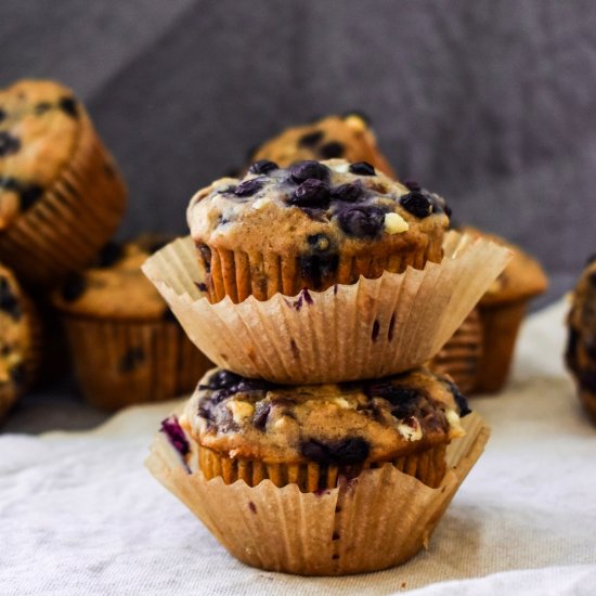 Blueberry Oatmeal Banana Muffins