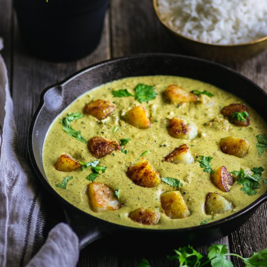 Potato curry in mustard sauce