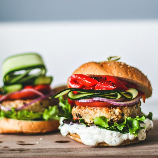 tender greek turkey burgers