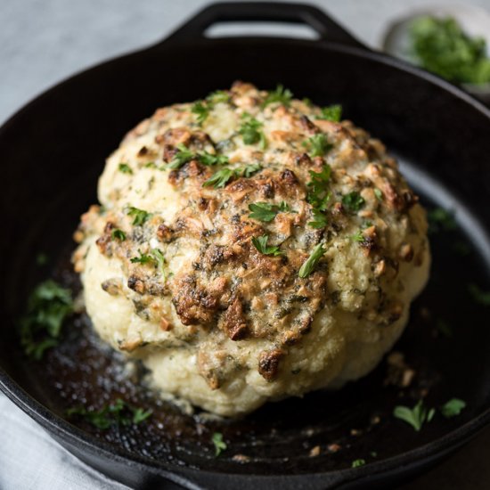 Almond Crusted Roasted Cauliflower