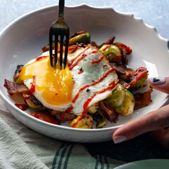 Sriracha Brussels Sprouts Hash