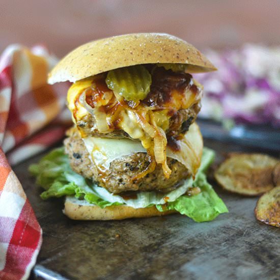 Grilled Onion Turkey Burger