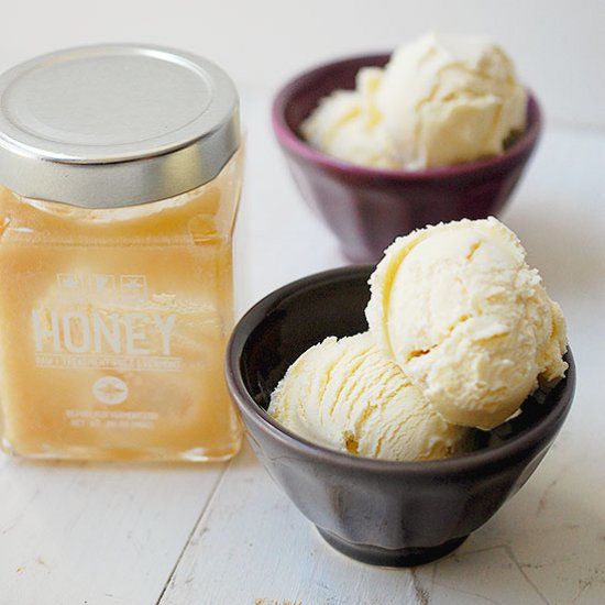 Raw honey ice cream