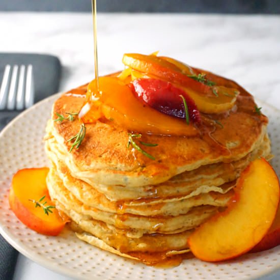 Buttermilk Peach Pancakes