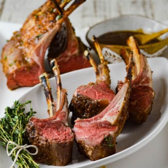 Racks of Lamb-Apricot Mustard Glaze