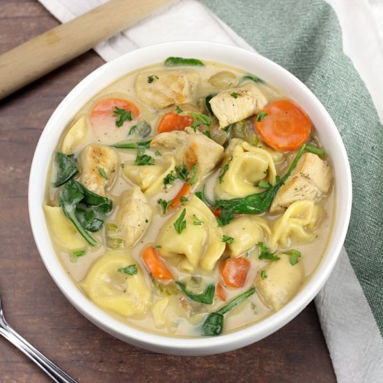 Creamy Chicken Tortellini Soup