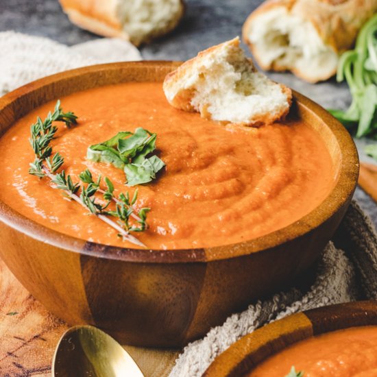 Red Bell Pepper and Tomato Soup