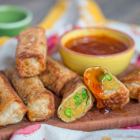 Spiced Potato & Pea Egg Rolls