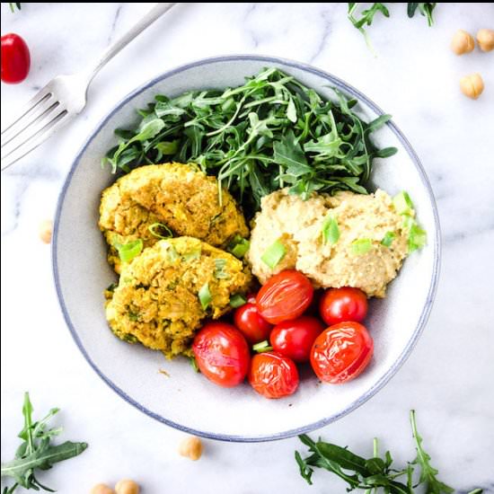 Simple Chickpea Fritter Bowl