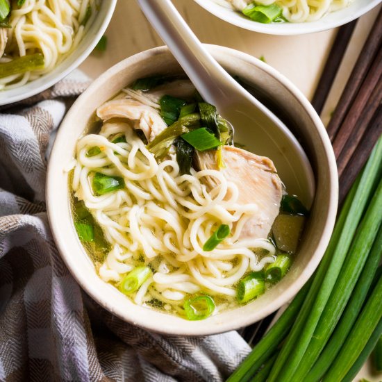 Scallion Chicken Soup & Noodles