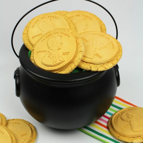 St Patricks Day Golden Coin Cookies