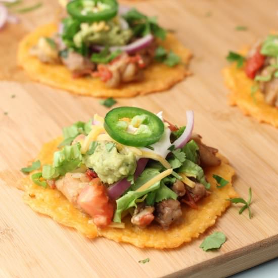 Cheesy Chicken Tostadas