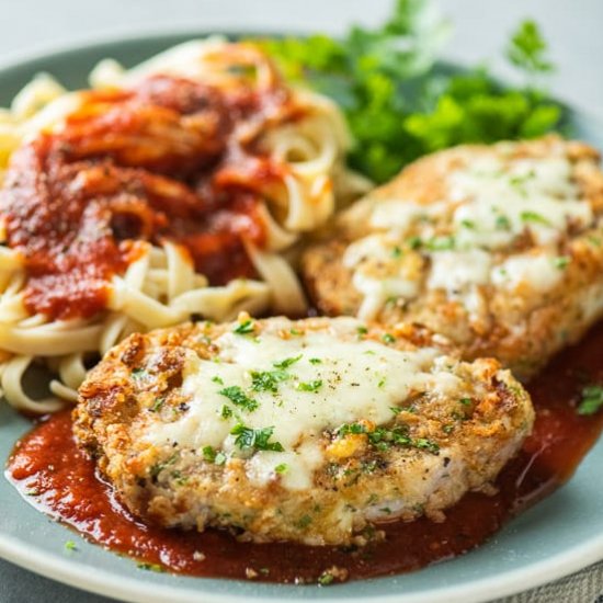 Air Fryer Pork Chops Parmigiana