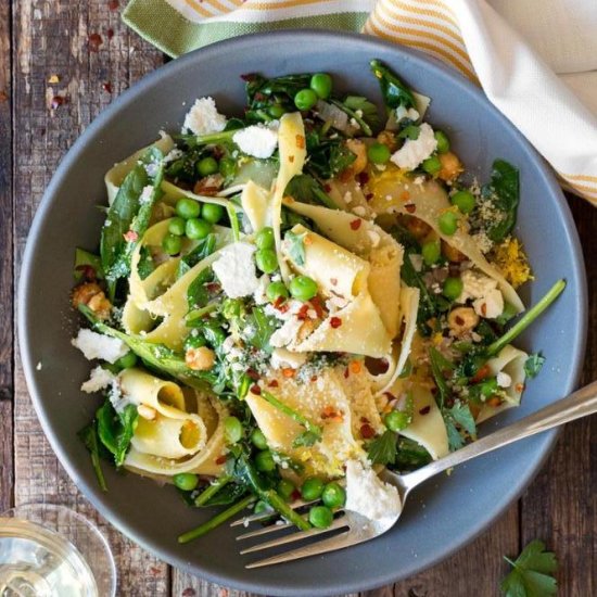 Pappardelle with Wilted Greens