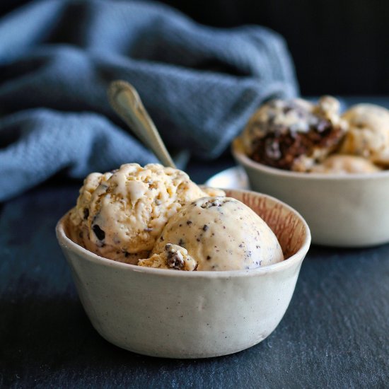 Caramel choc chip ice cream