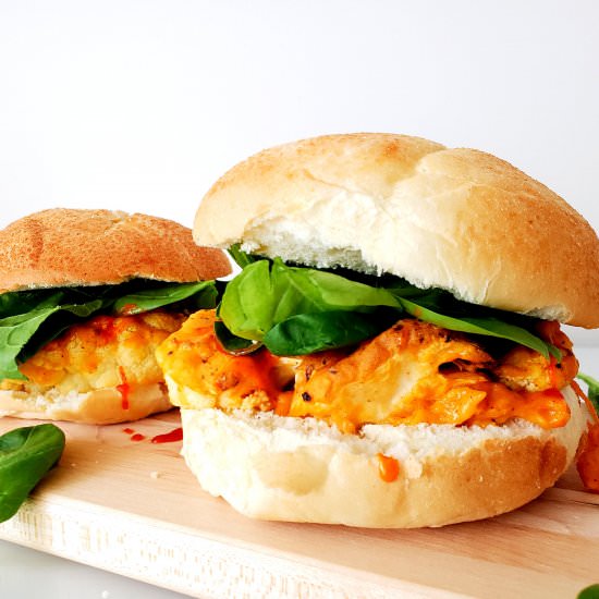 Baked Buffalo Cauliflower Sandwich