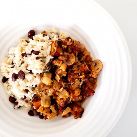 Jerk Tofu with Coconut Lime Rice