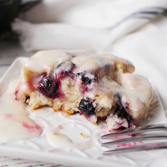 Blueberry Biscuits with Lemon Glaze