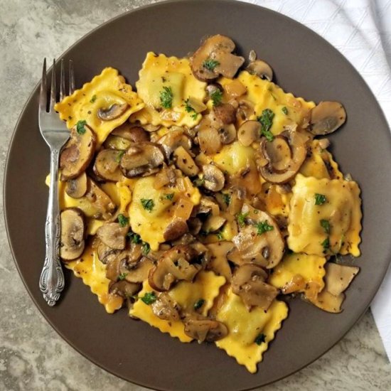 Mushroom Goat Cheese Ravioli