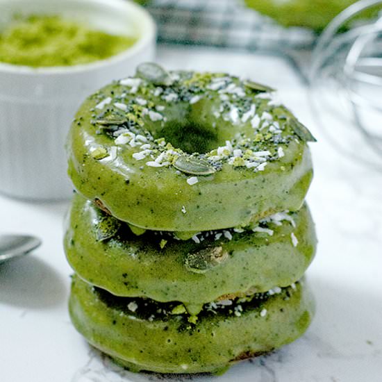 Matcha Coconut Baked Donuts