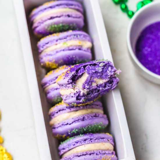 Mardi Gras Macarons