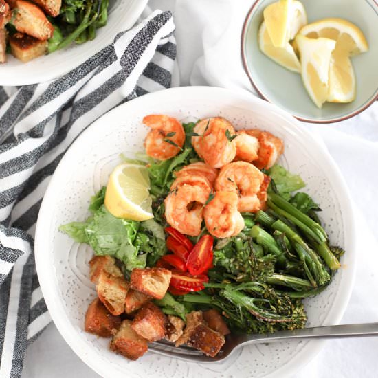 Lemon Thyme Shrimp Caesar Salad